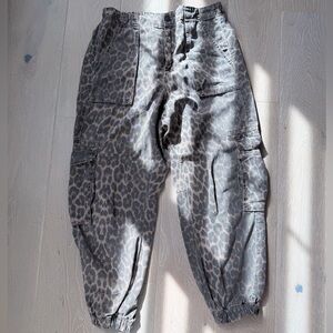 All Saints Leopard Cargo Utility Joggers Size 10